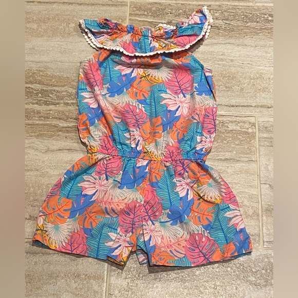 Girls floral print romper - Picture 2 of 5